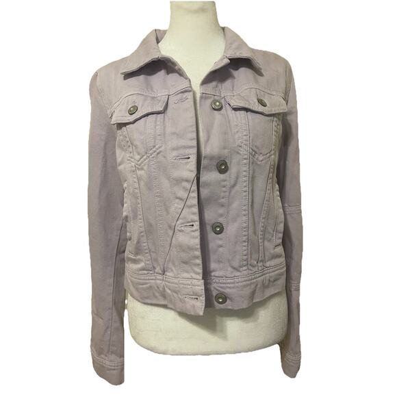 Free People Rumors Denim Jean Jacket Lilac Lavender 100% Cotton XS - Picture 1 of 7